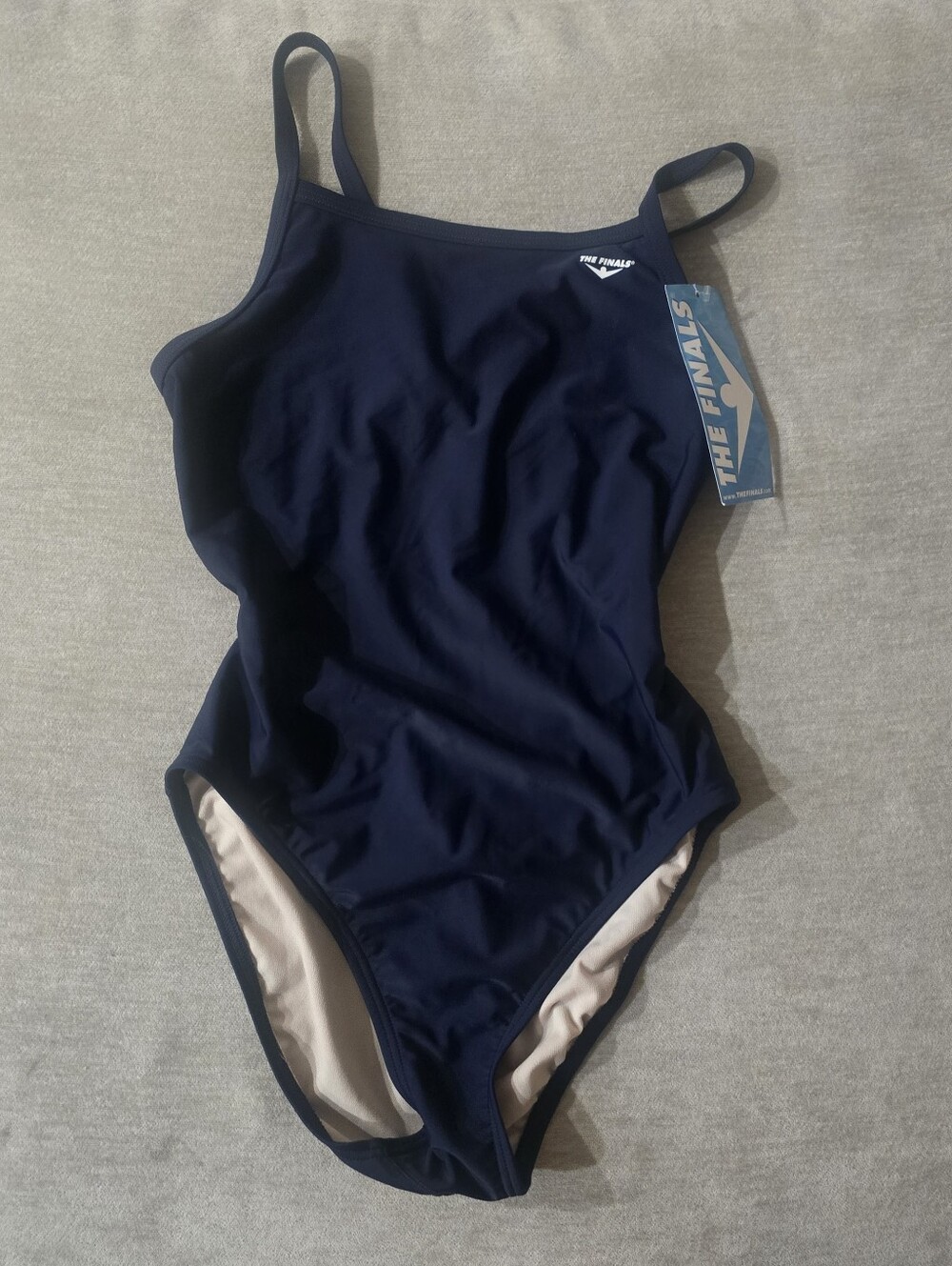 The Finals Womens Solid Navy One Piece Swimsuit  36 New